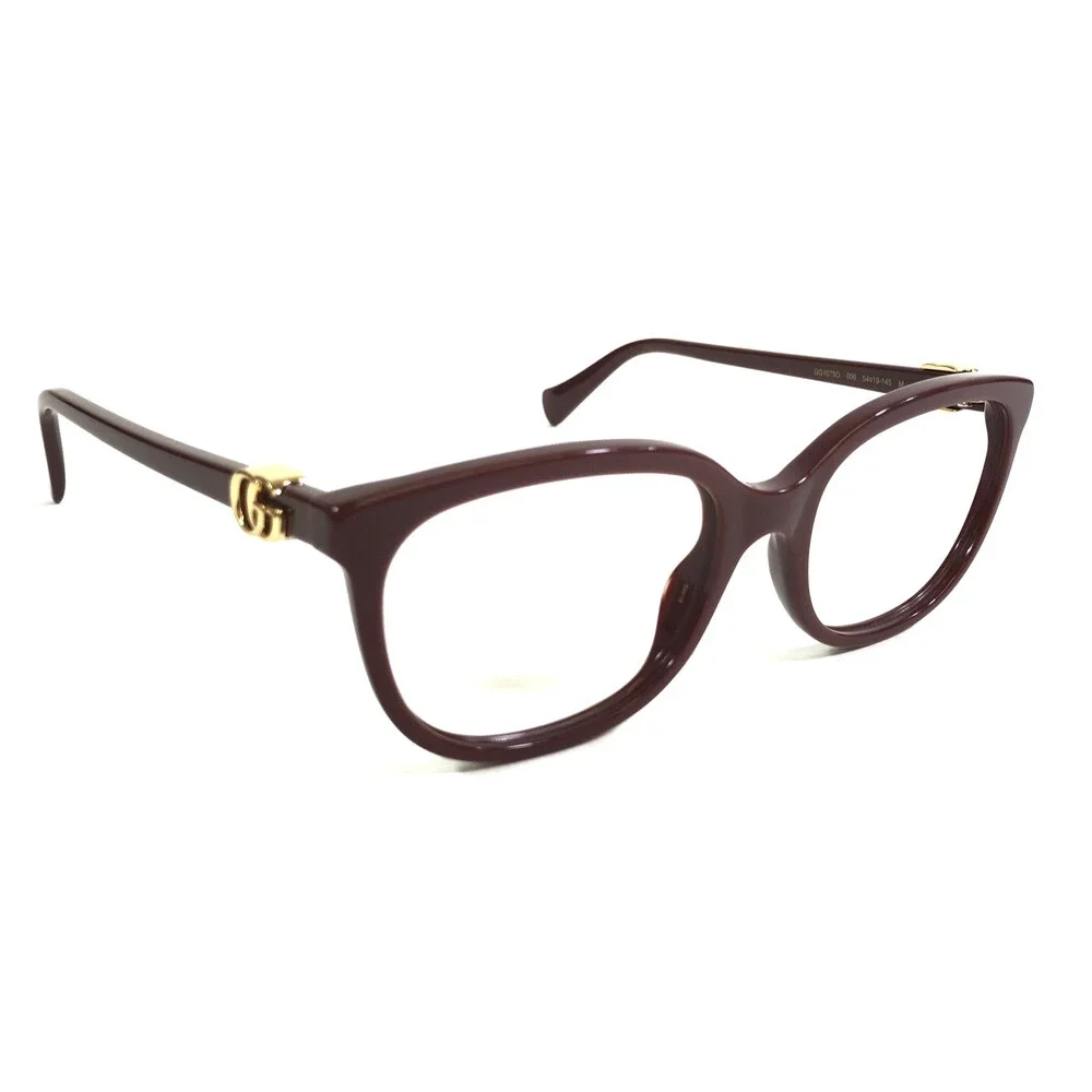 Gucci Eyeglasses Frames GG1075O 006 Shiny Burgundy Square Full Rim 54-19-145